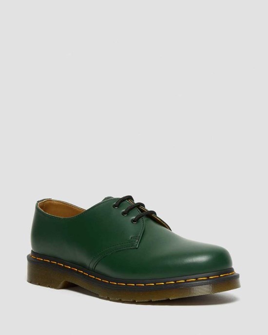 Green Smooth Leather Women's Dr Martens 1461 Smooth Leather Oxford Shoes | 539412-ACG