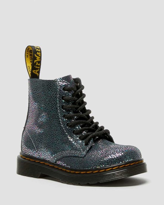 Metallic Kidray Kids' Dr Martens Toddler 1460 Pascal Iridescent Lace Up Boots | 904158-PZW