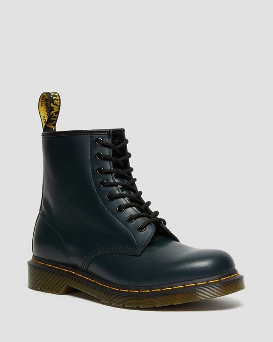 Navy Smooth Leather Men's Dr Martens 1460 Smooth Leather Ankle Boots | 796483-XNS