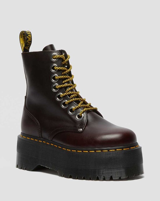 Oxblood Atlas Women's Dr Martens Jadon Max Leather Ankle Boots | 869041-OBK