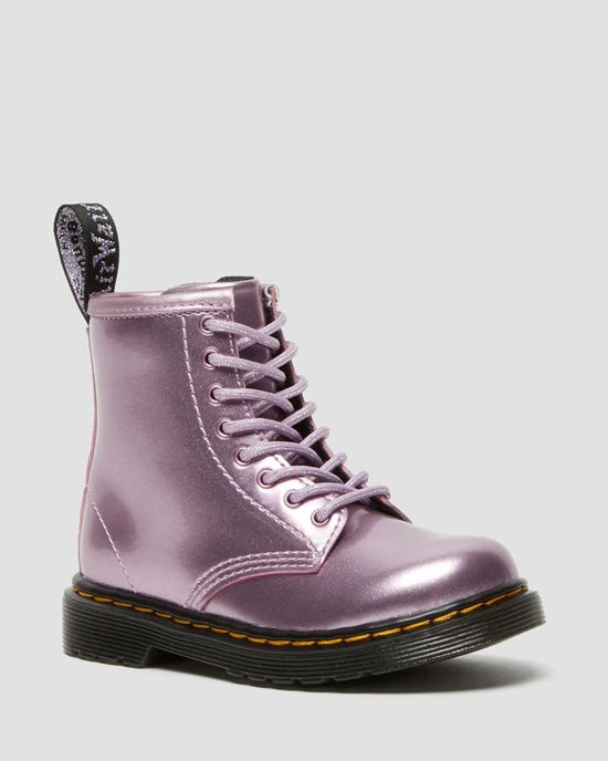 Pink Spark Kids' Dr Martens Toddler 1460 Metallic Lace Up Boots | 136594-AZO