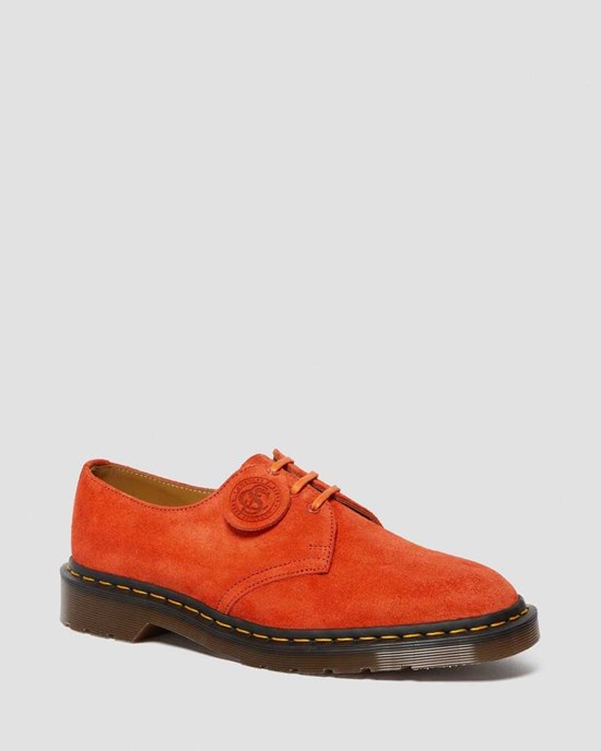 Red Alert Desert Oasis Suede Men's Dr Martens 1461 Made In England Suede Oxford Shoes | 138052-EDB