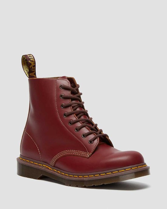 Red Quilon Men's Dr Martens 1460 Vintage Made in England Ankle Boots | 495267-FSN