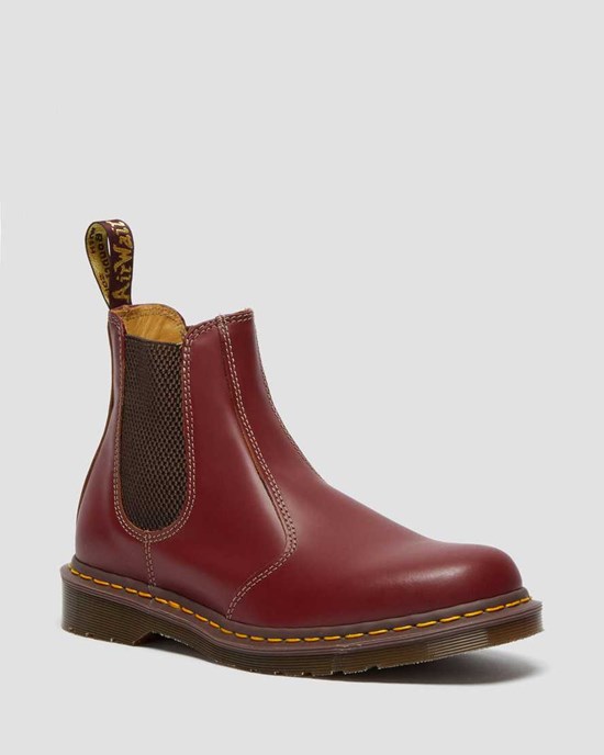 Red Quilon Men's Dr Martens 2976 Vintage Made In England Chelsea Boots | 789534-SCL