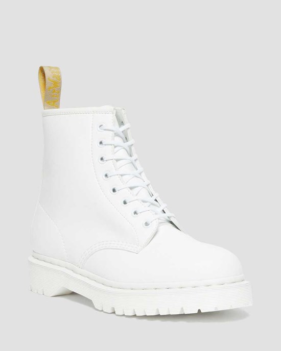 White Men's Dr Martens Vegan 1460 Bex Kemble Mono Lace Up Boots | 706853-GTF