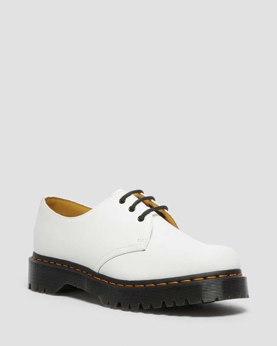 White Smooth Leather Men's Dr Martens 1461 Bex Smooth Leather Oxford Shoes | 694087-QYE