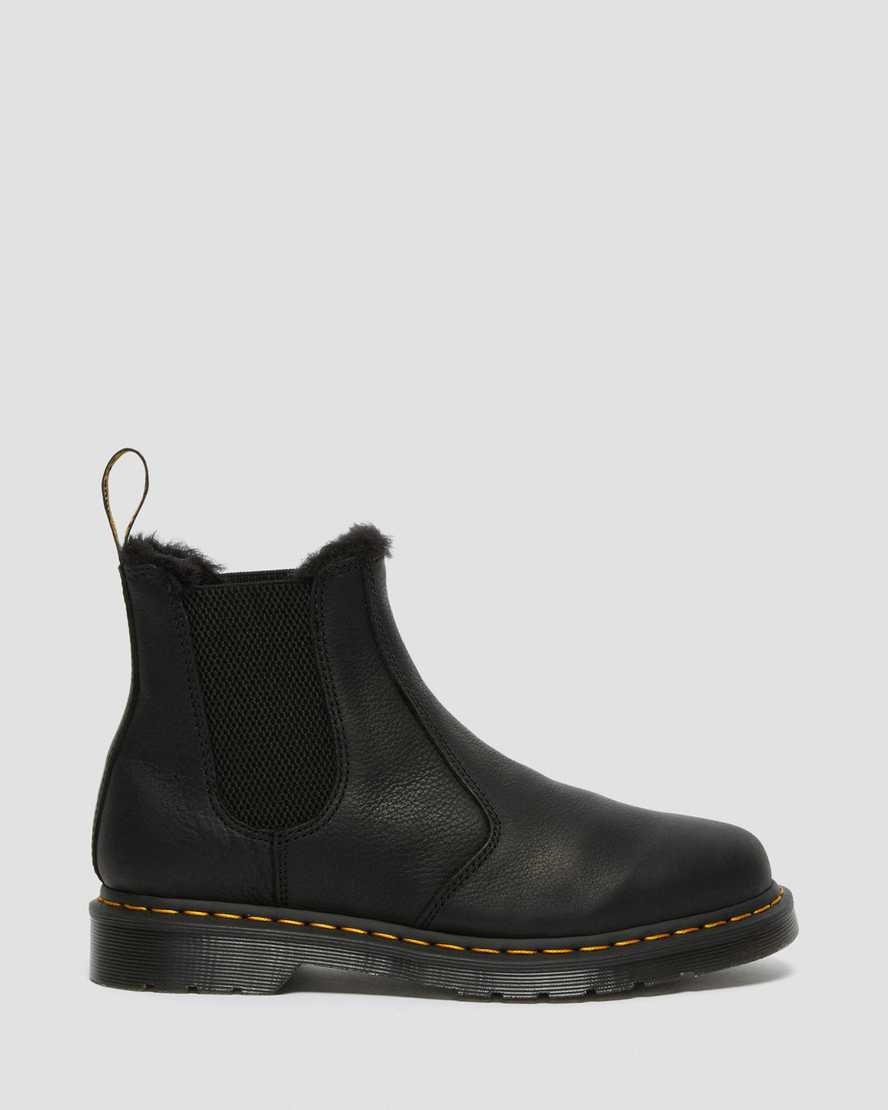 Black Ambassador Men's Dr Martens 2976 Faux Fur Lined Ankle Boots | 438096-XOS