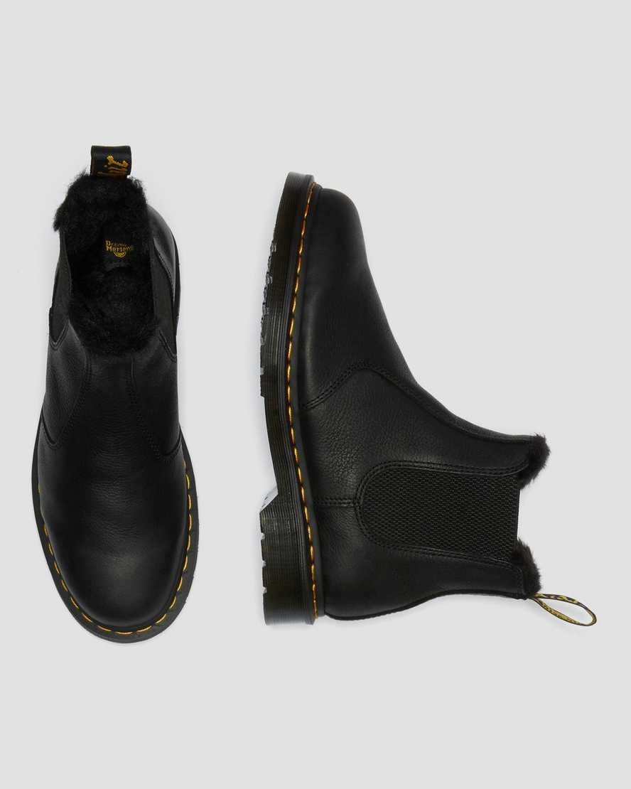 Black Ambassador Men's Dr Martens 2976 Faux Fur Lined Chelsea Boots | 742903-RQE