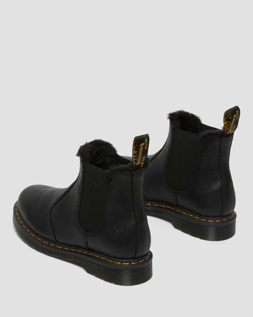 Black Ambassador Men's Dr Martens 2976 Faux Fur Lined Chelsea Boots | 742903-RQE