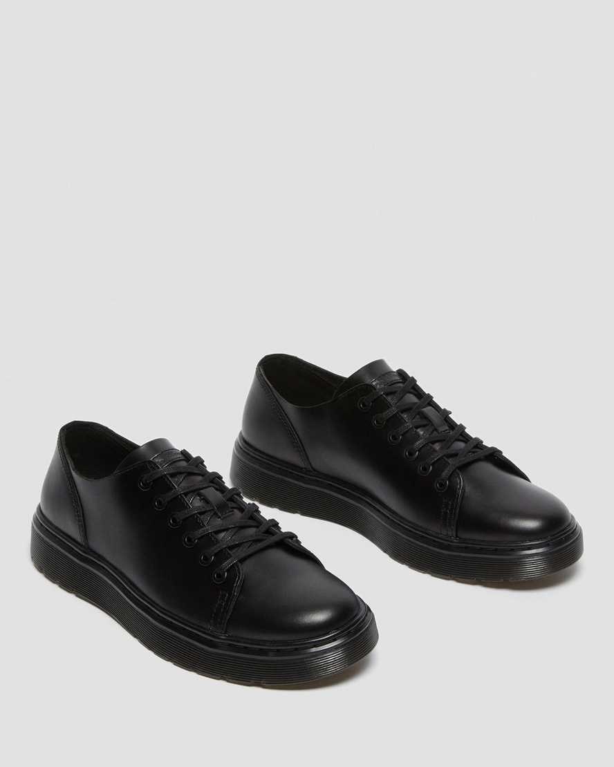 Black Brando Men's Dr Martens Dante Brando Leather Oxford Shoes | 879234-KRD