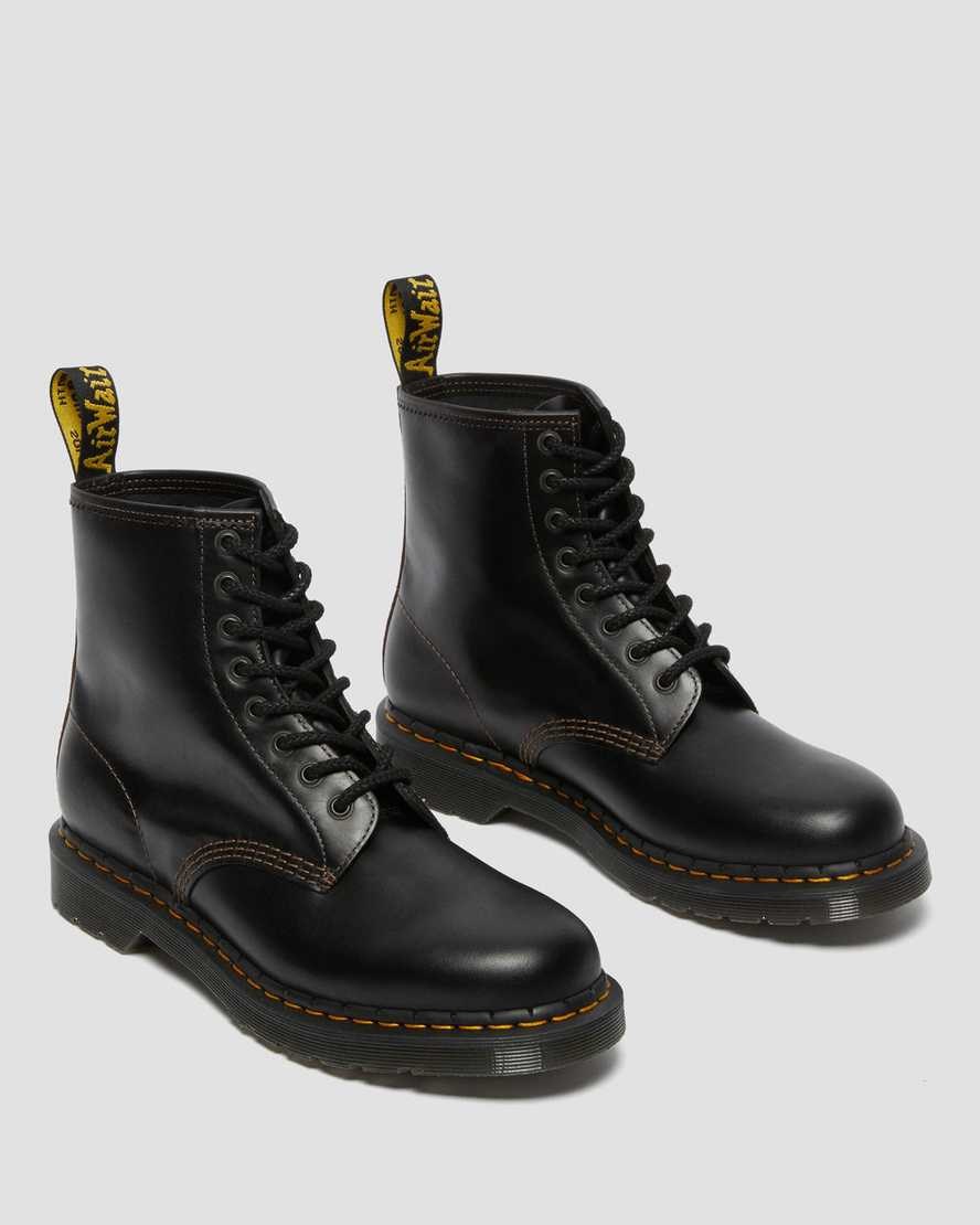 Black Brown Men's Dr Martens 1460 Abruzzo Leather Ankle Boots | 038597-GVI