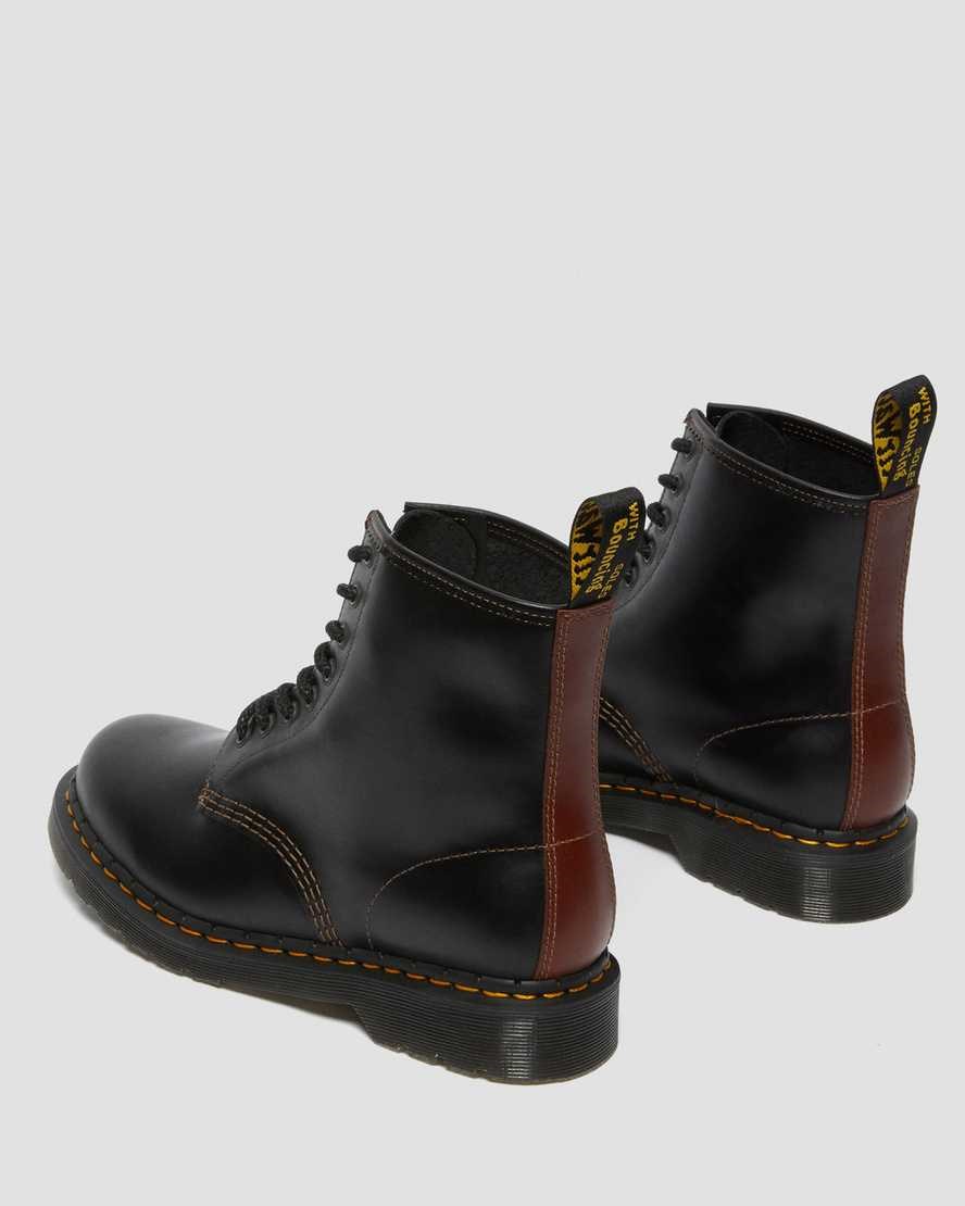 Black Brown Men's Dr Martens 1460 Abruzzo Leather Ankle Boots | 038597-GVI