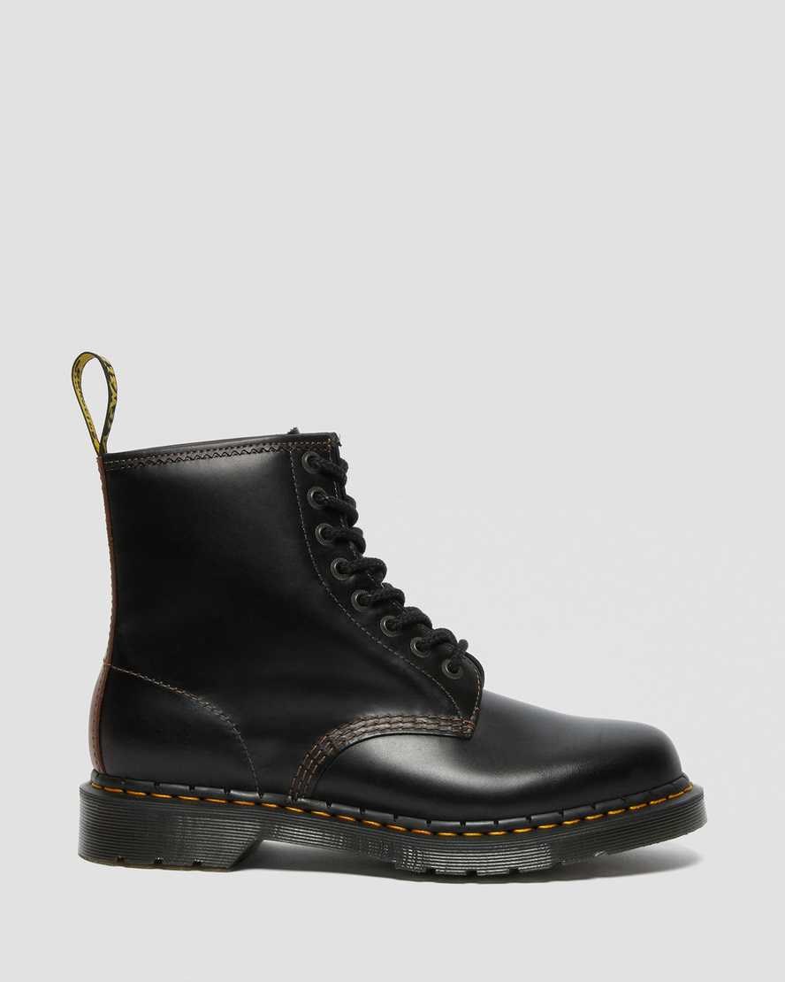 Black Brown Men's Dr Martens 1460 Abruzzo Leather Ankle Boots | 038597-GVI