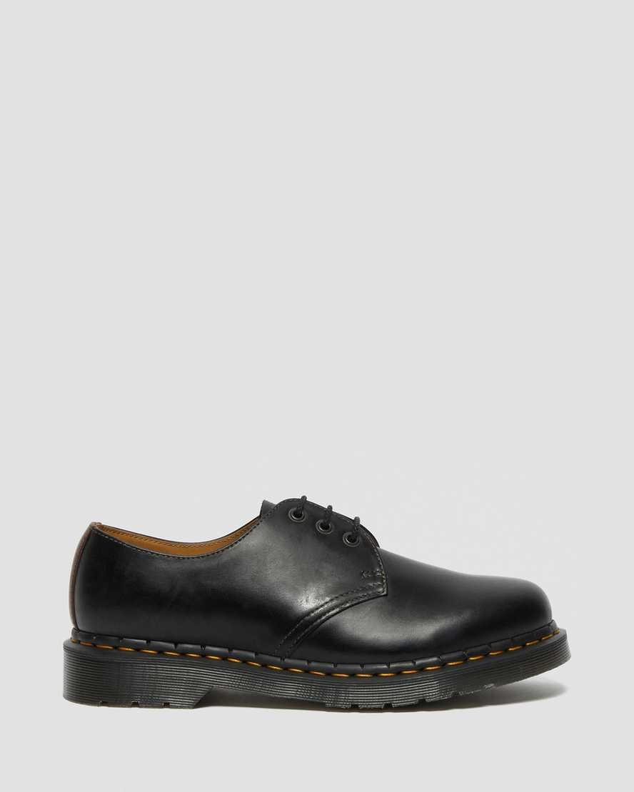 Black Brown Men's Dr Martens 1461 Abruzzo Leather Oxford Shoes | 729150-BJQ