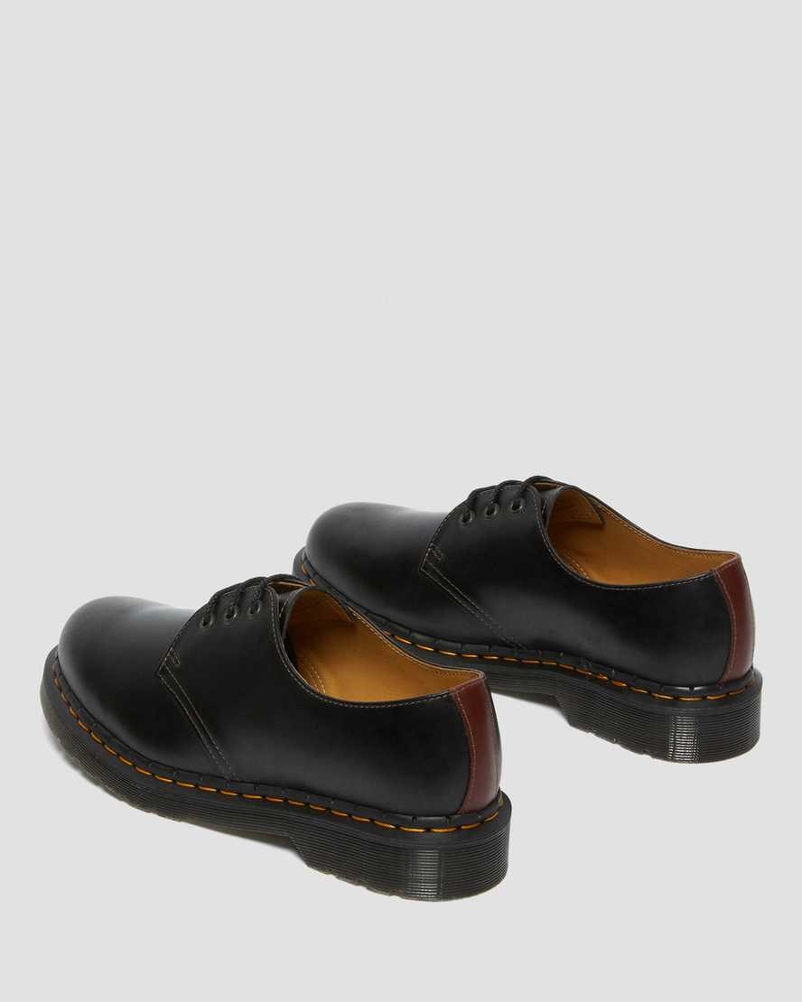 Black Brown Men's Dr Martens 1461 Abruzzo Leather Oxford Shoes | 729150-BJQ