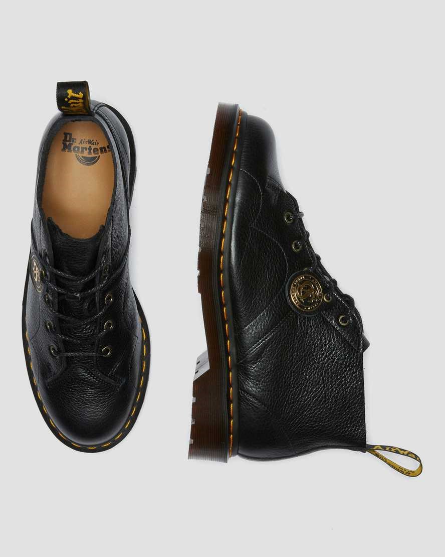 Black Buckingham Women's Dr Martens Church Buckingham Leather Monkey Ankle Boots | 182703-RFJ