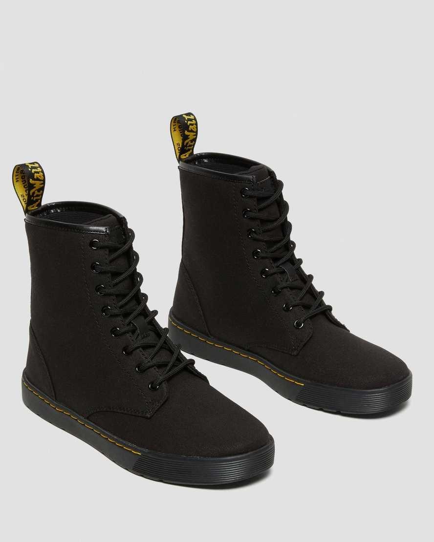 Black Canvas Men's Dr Martens Cairo Canvas Boots | 057218-LSO