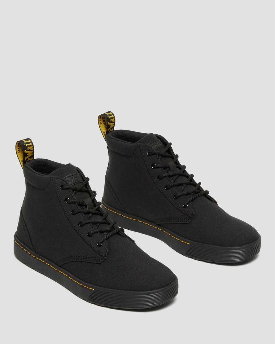 Black Canvas Men's Dr Martens Cairo Canvas Boots | 531807-EOQ