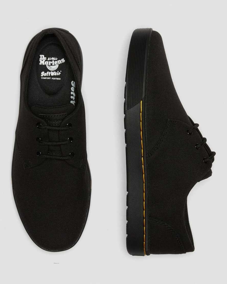 Black Canvas Men's Dr Martens Cairo Low Canvas Oxford Shoes | 016439-UHQ