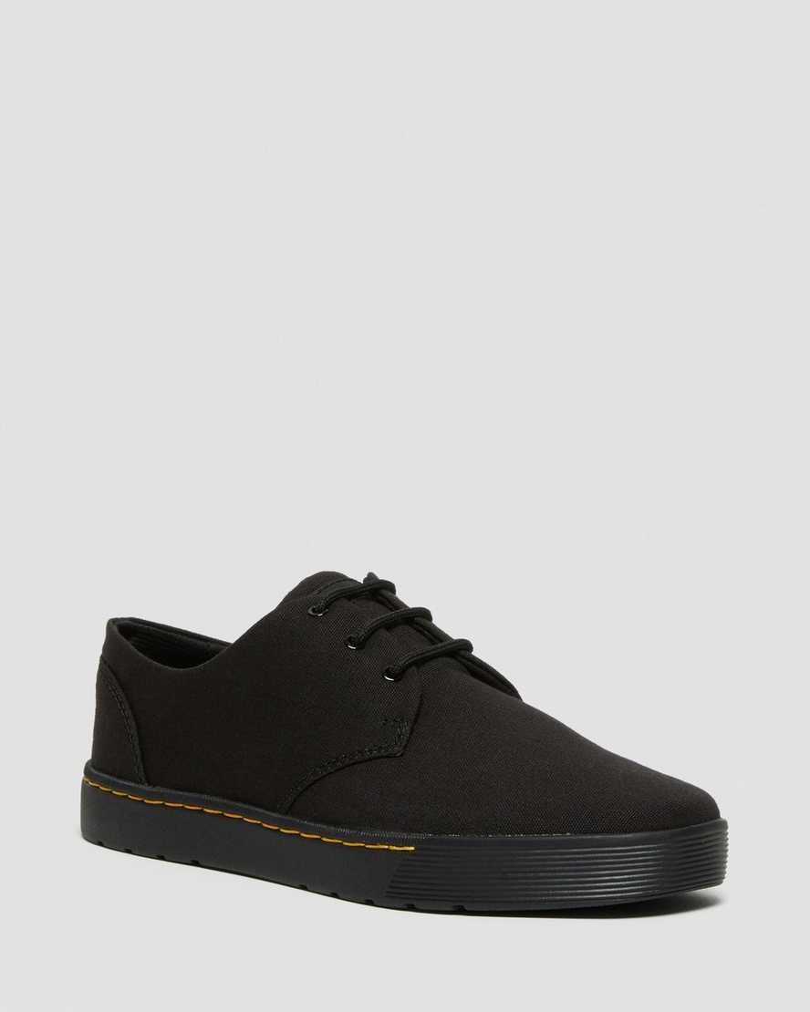 Black Canvas Men\'s Dr Martens Cairo Low Canvas Oxford Shoes | 016439-UHQ