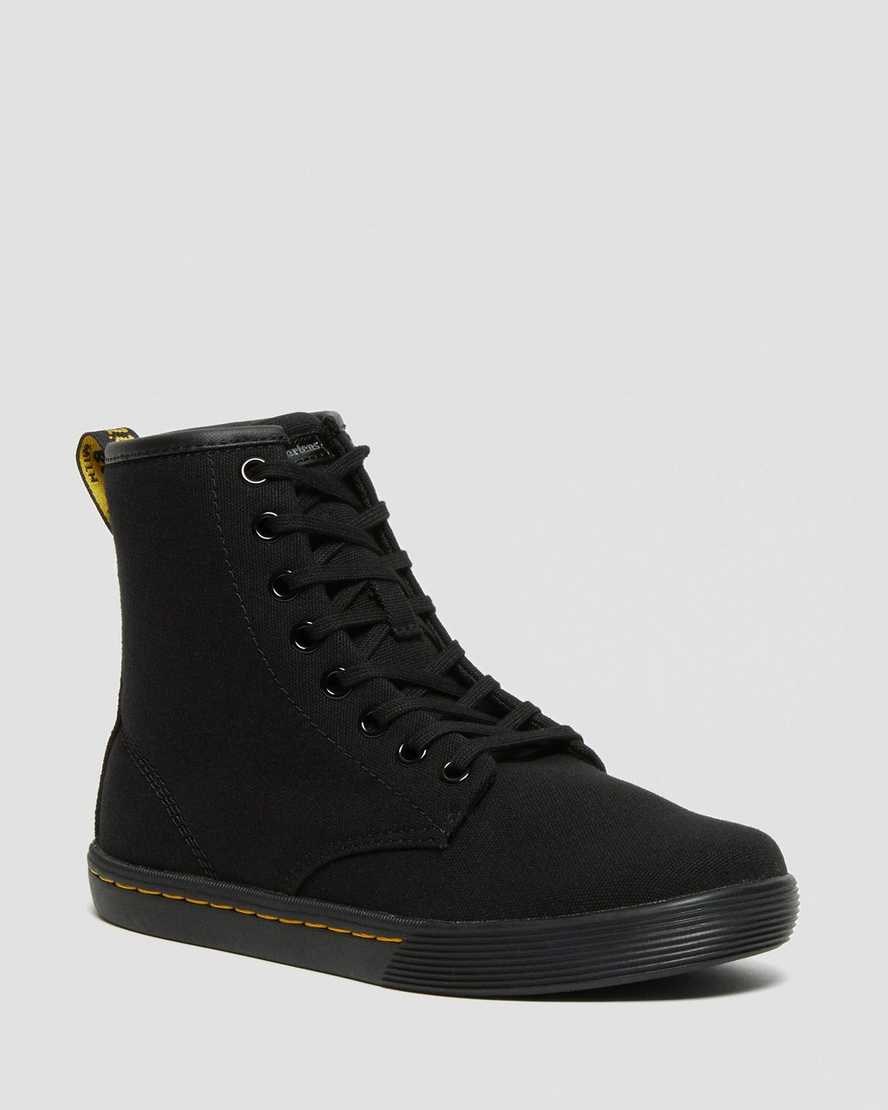 Black Canvas Men's Dr Martens Sheridan Canvas Boots | 548639-ZFI