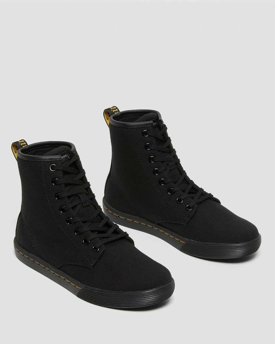 Black Canvas Men's Dr Martens Sheridan Canvas Boots | 548639-ZFI