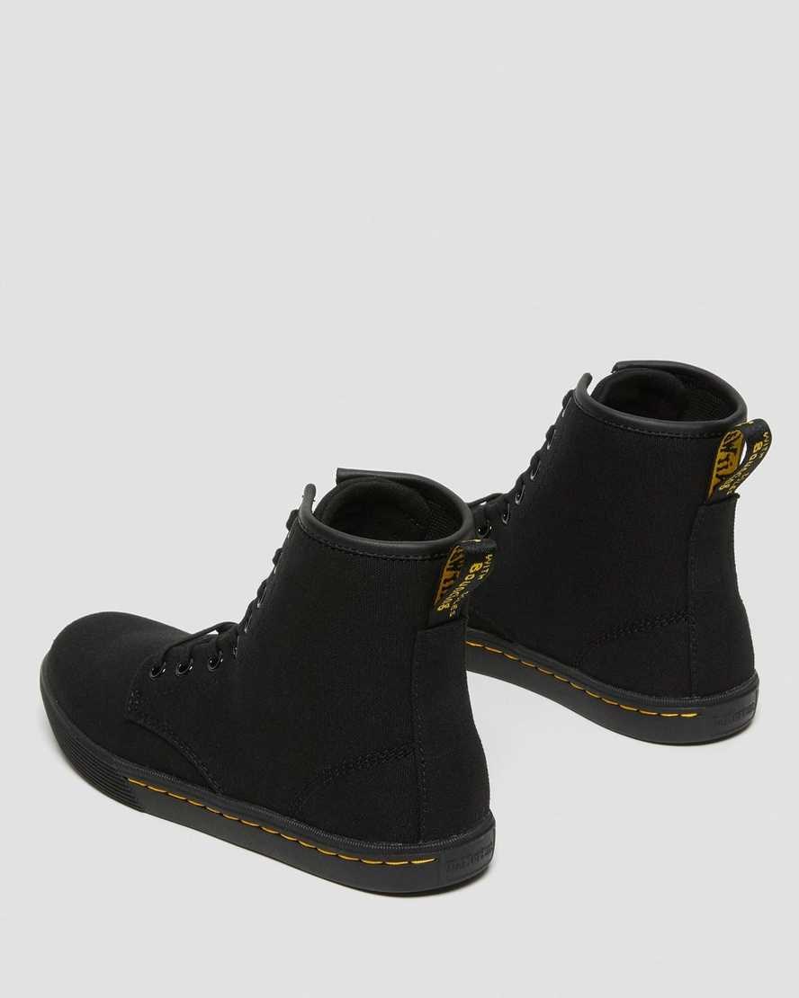 Black Canvas Men's Dr Martens Sheridan Canvas Boots | 548639-ZFI