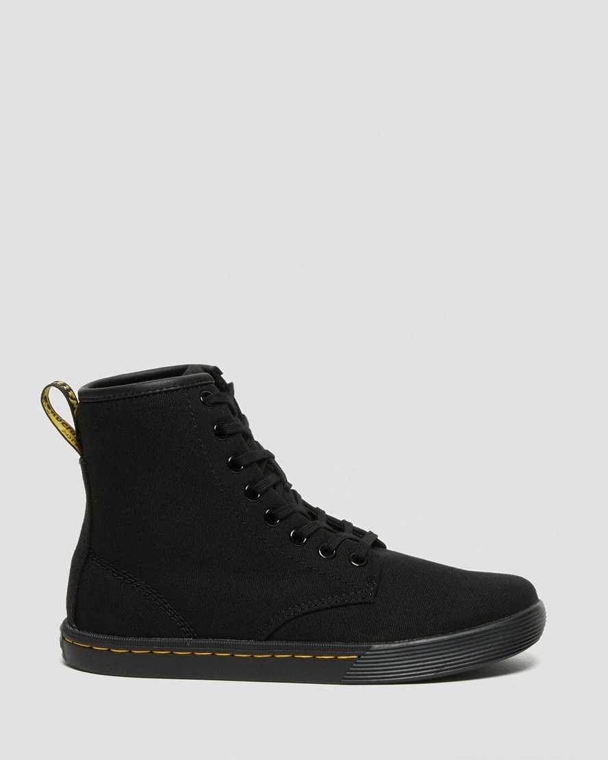 Black Canvas Men's Dr Martens Sheridan Canvas Boots | 548639-ZFI