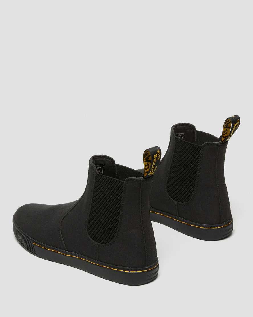 Black Canvas Men's Dr Martens Tempesta Canvas Casual Chelsea Boots | 208793-URE