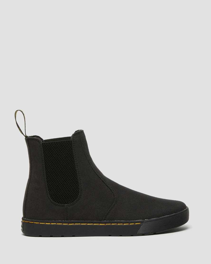 Black Canvas Men's Dr Martens Tempesta Canvas Casual Chelsea Boots | 208793-URE