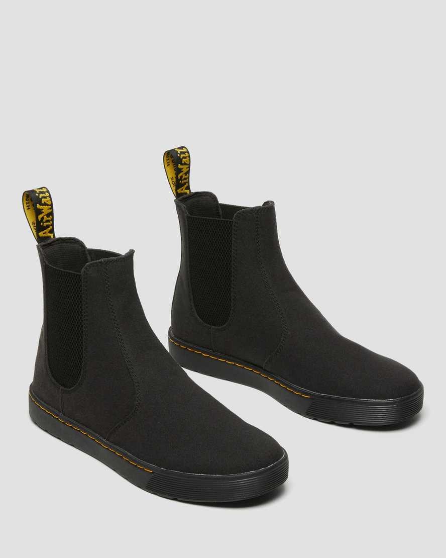 Black Canvas Men's Dr Martens Tempesta Canvas Casual Chelsea Boots | 208793-URE