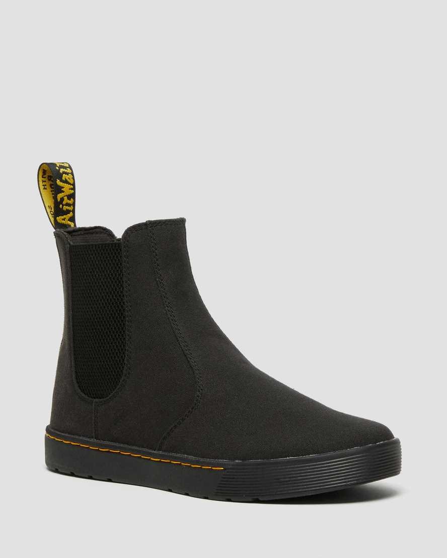 Black Canvas Men\'s Dr Martens Tempesta Canvas Casual Chelsea Boots | 208793-URE