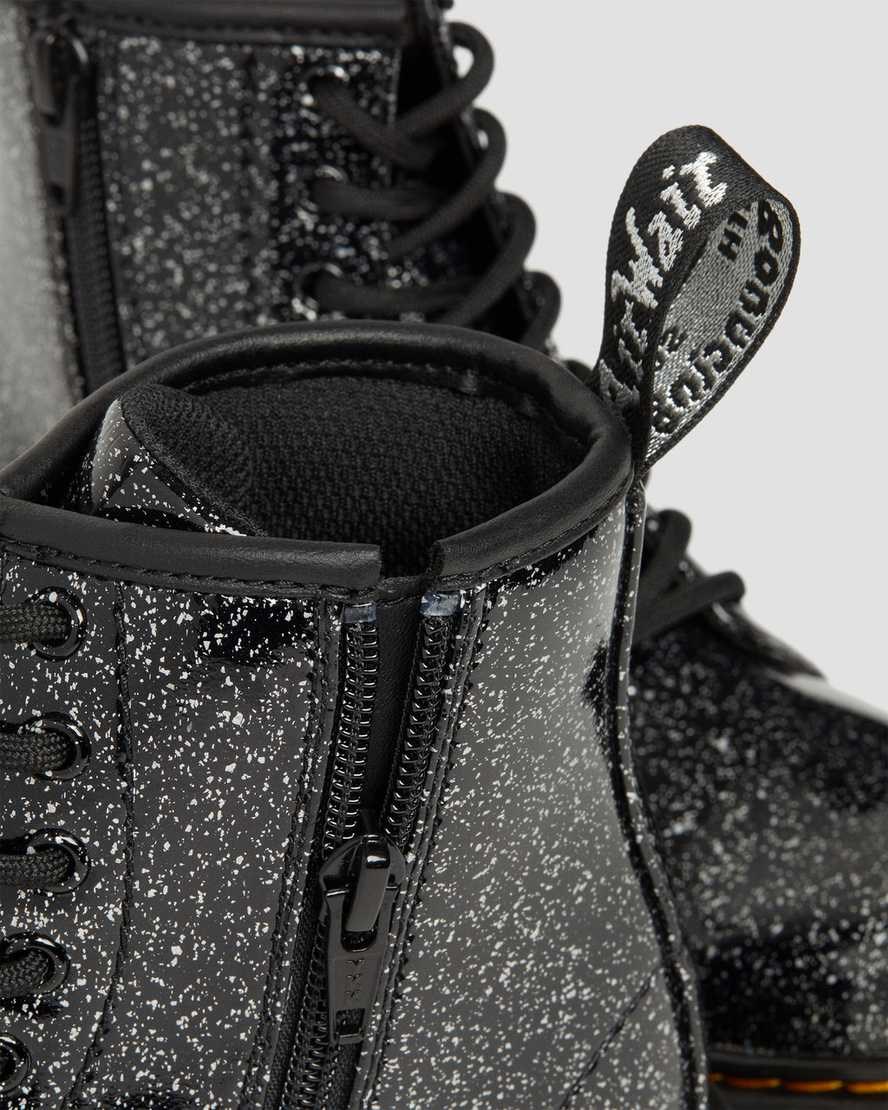 Black Cosmic Glitter Kids' Dr Martens Junior 1460 Glitter Lace Up Boots | 871235-SAR