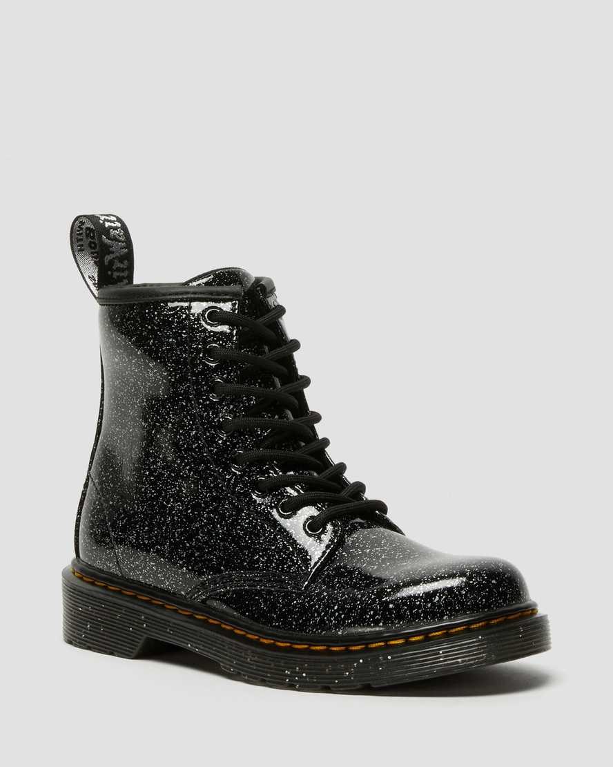 Black Cosmic Glitter Kids\' Dr Martens Junior 1460 Glitter Lace Up Boots | 871235-SAR