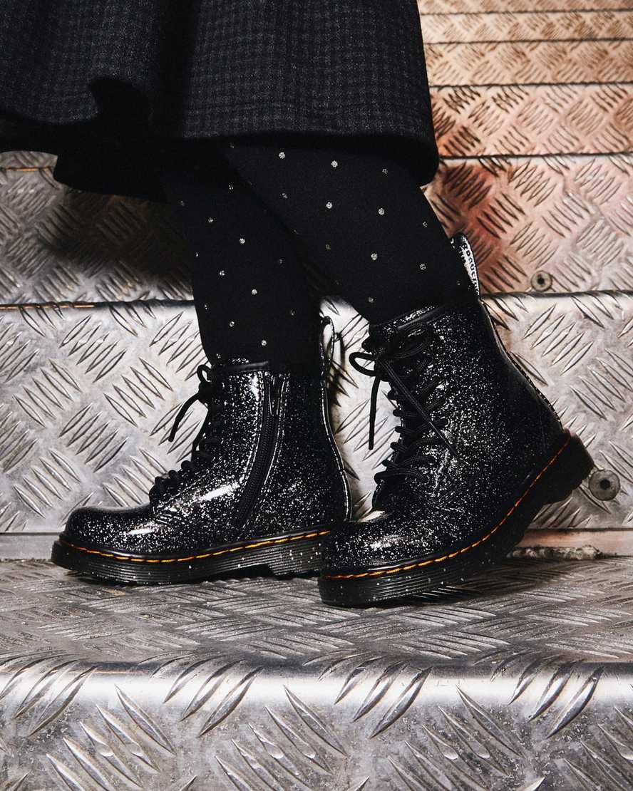 Black Cosmic Glitter Kids' Dr Martens Toddler 1460 Glitter Lace Up Boots | 158742-XQD