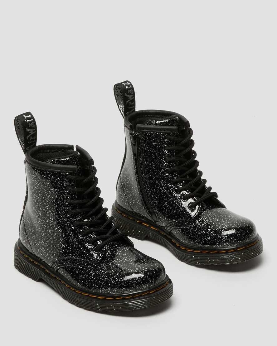 Black Cosmic Glitter Kids' Dr Martens Toddler 1460 Glitter Lace Up Boots | 158742-XQD