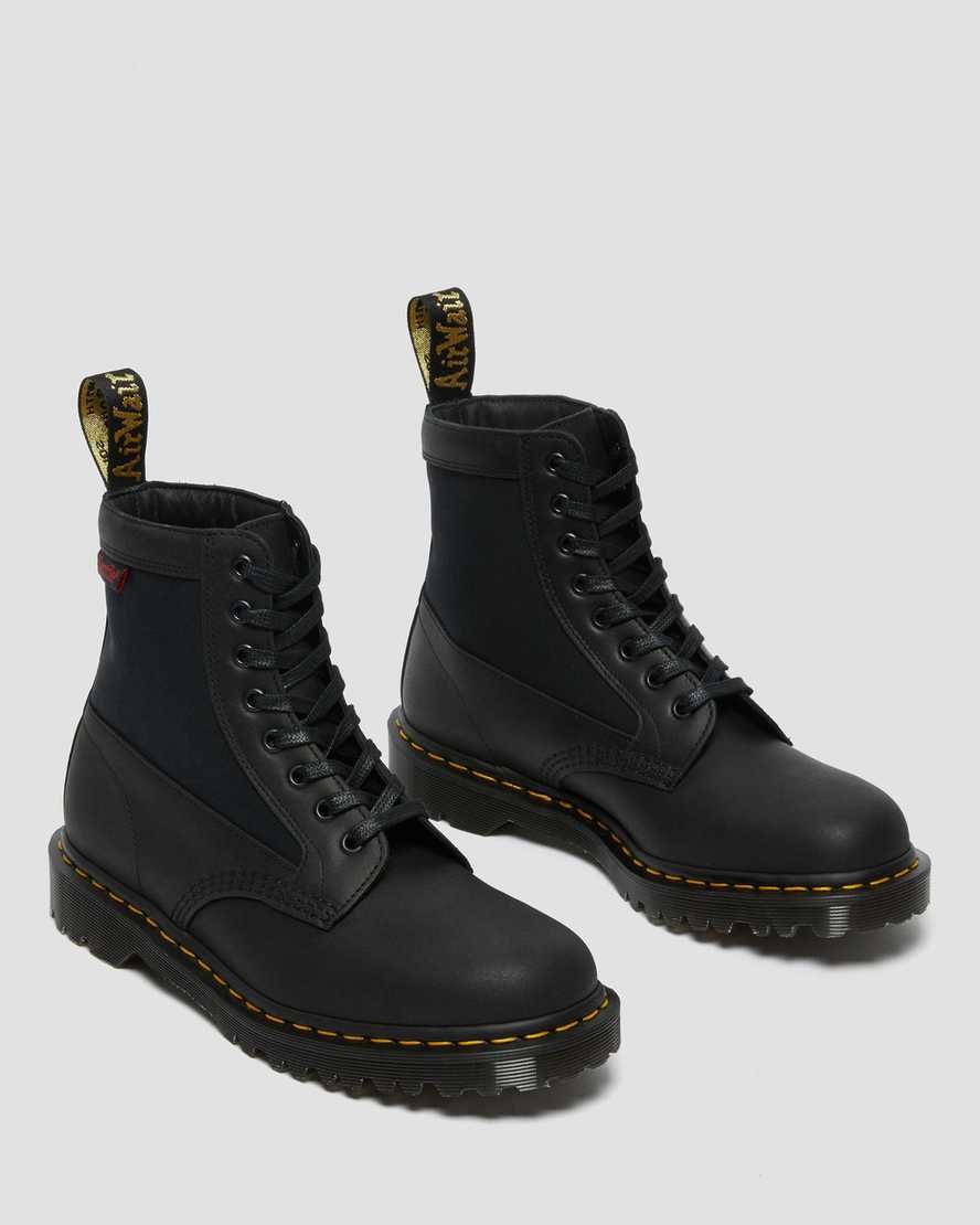 Black Dockyard Men's Dr Martens 1460 Panel Made in England Leather Ankle Boots | 284097-IND