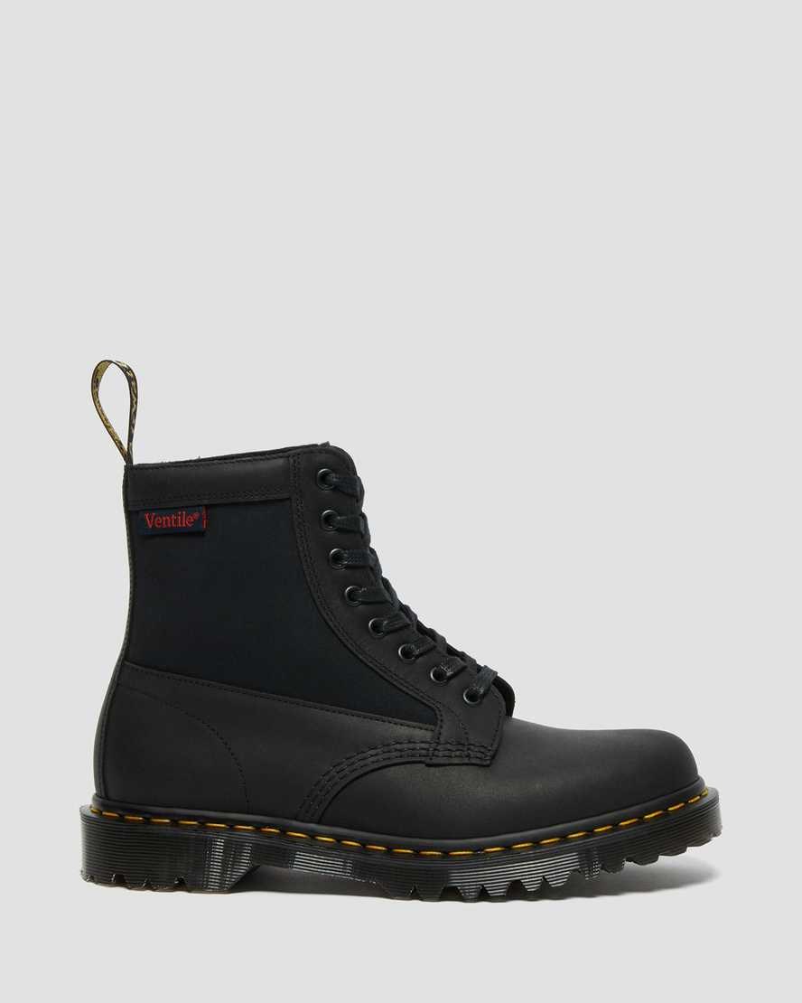 Black Dockyard Men's Dr Martens 1460 Panel Made in England Leather Ankle Boots | 284097-IND