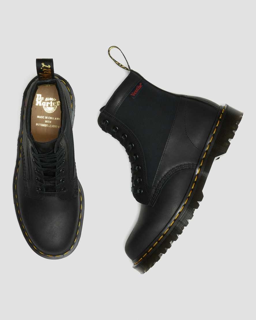 Black Dockyard Men's Dr Martens 1460 Panel Made in England Leather Ankle Boots | 284097-IND