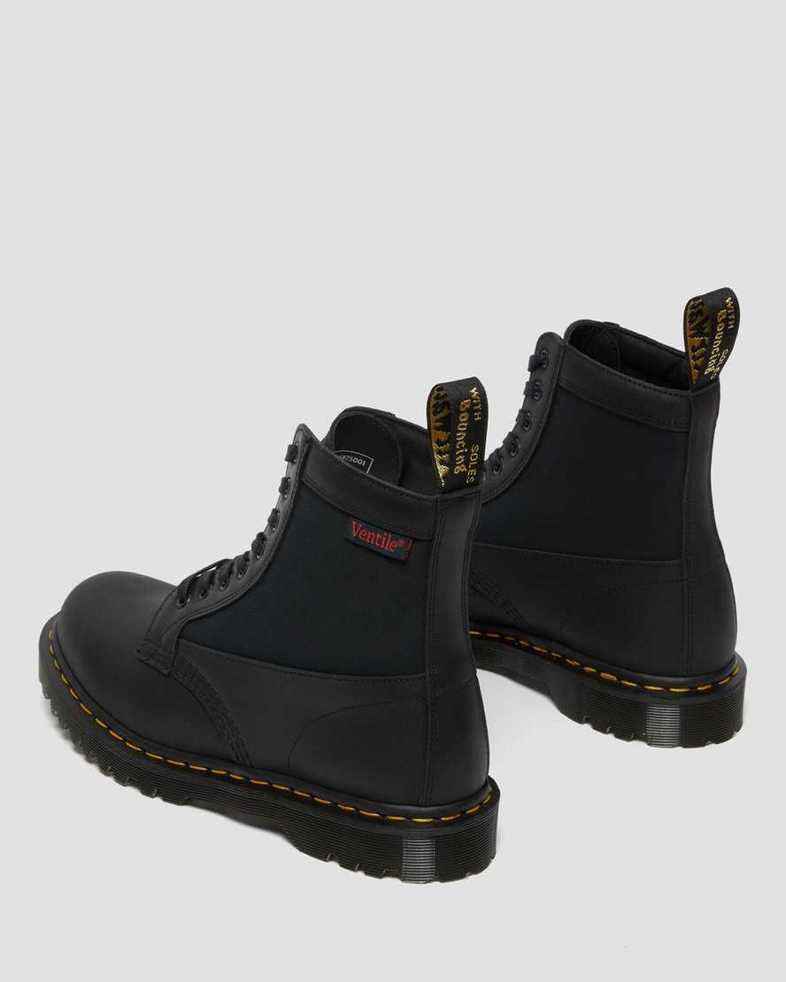 Black Dockyard Women's Dr Martens 1460 Panel Made in England Leather Ankle Boots | 052971-KVM