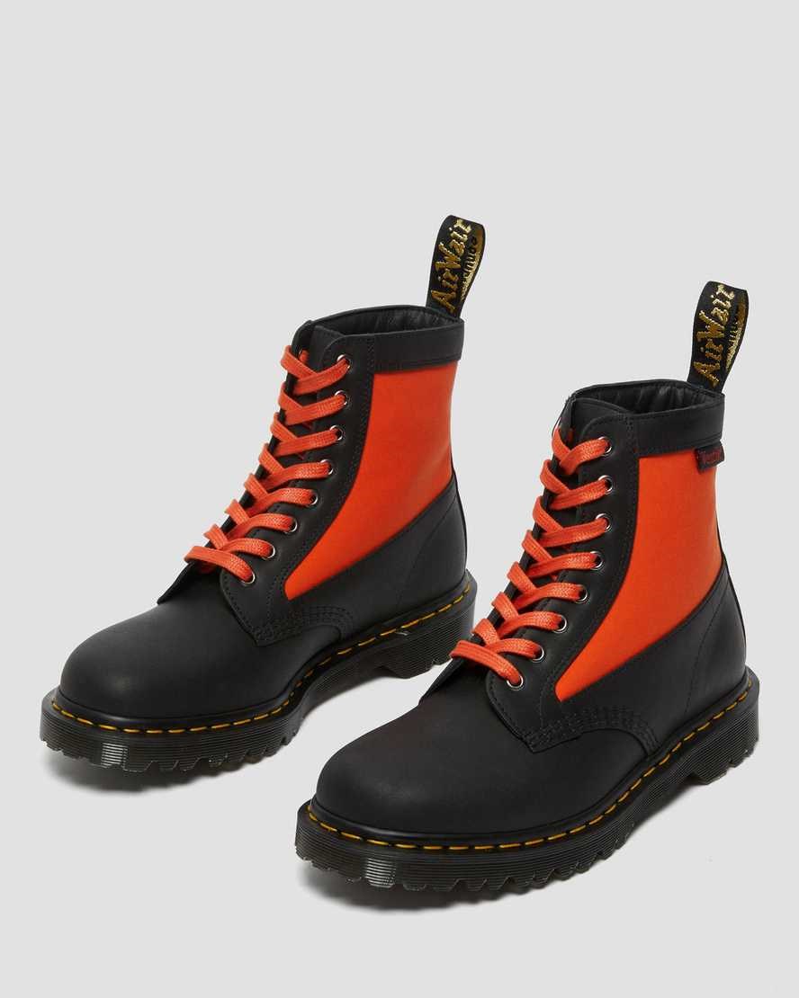 Black Dockyard Women's Dr Martens 1460 Panel Made in England Leather Lace Up Boots | 410593-YNP