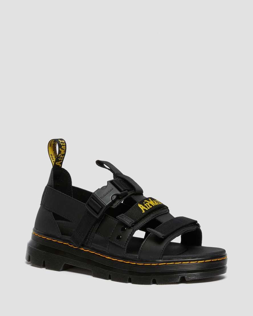 Black Element Women's Dr Martens Pearson Webbing Sandals | 826540-EBR