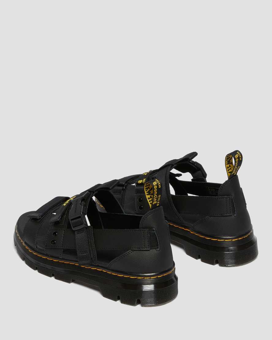 Black Element Women's Dr Martens Pearson Webbing Sandals | 826540-EBR