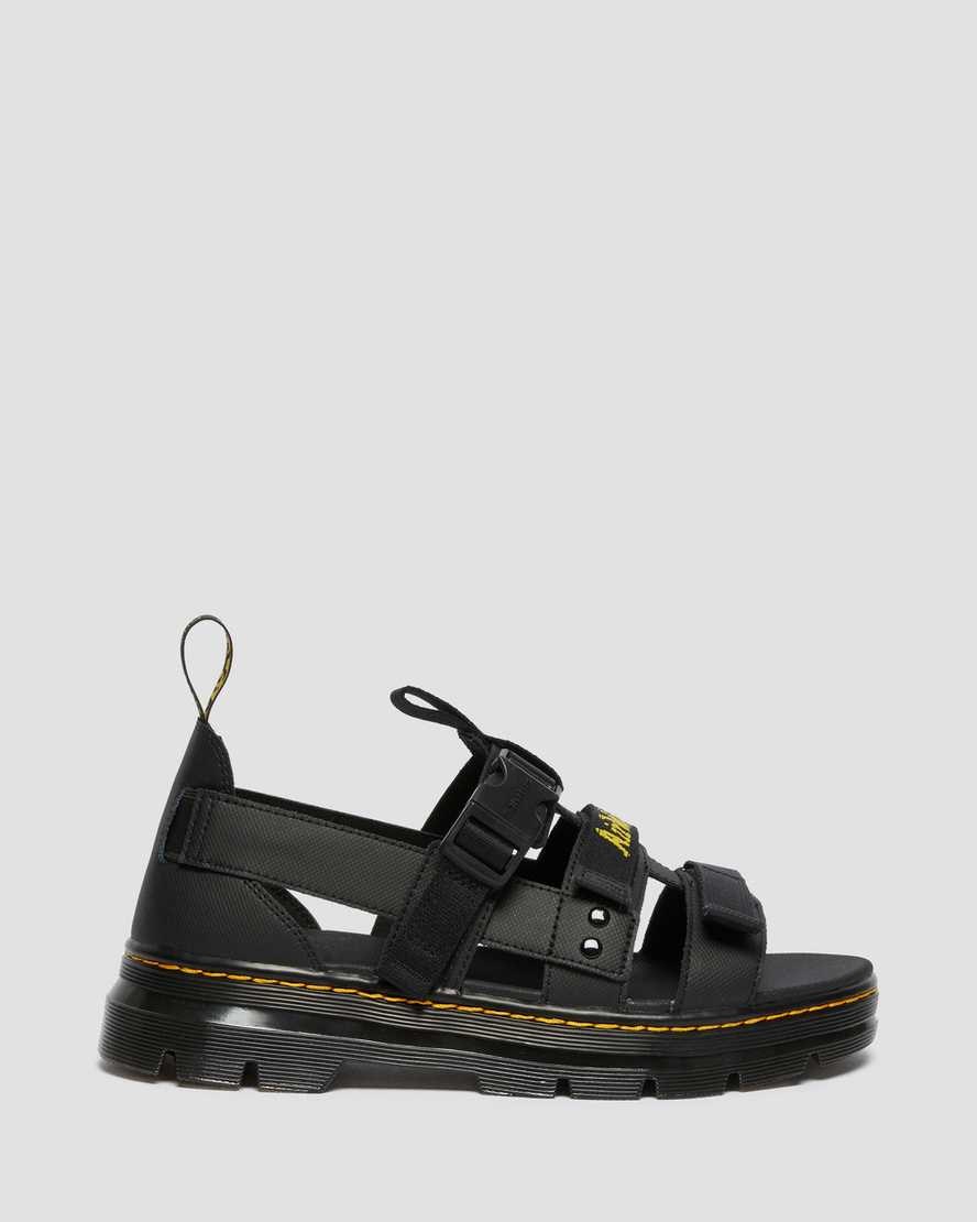 Black Element Women's Dr Martens Pearson Webbing Sandals | 826540-EBR