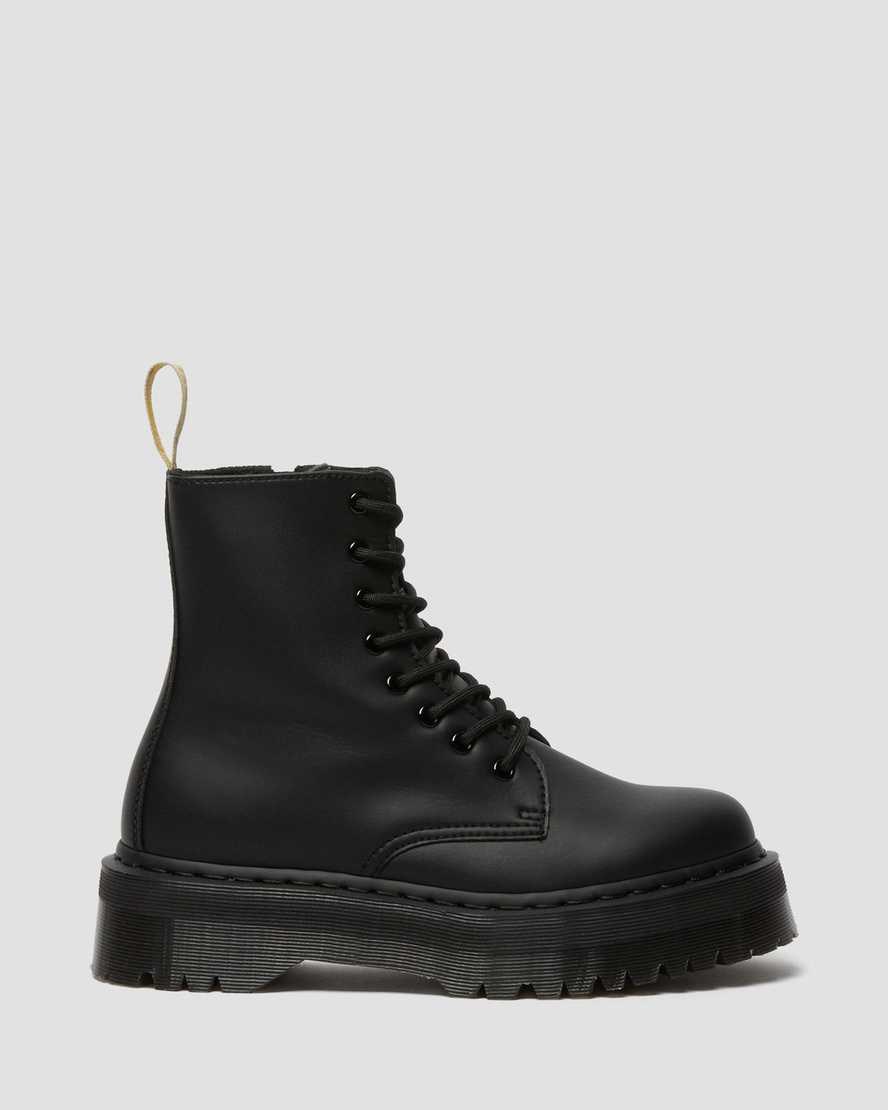 Black Felix Rub Off Men's Dr Martens Vegan Jadon II Mono Lace Up Boots | 179358-VHU