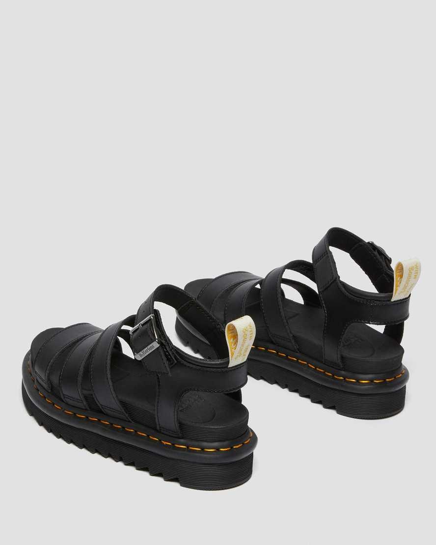 Black Felix Rub Off Women's Dr Martens Vegan Blaire Felix Gladiator Sandals | 846273-TBN