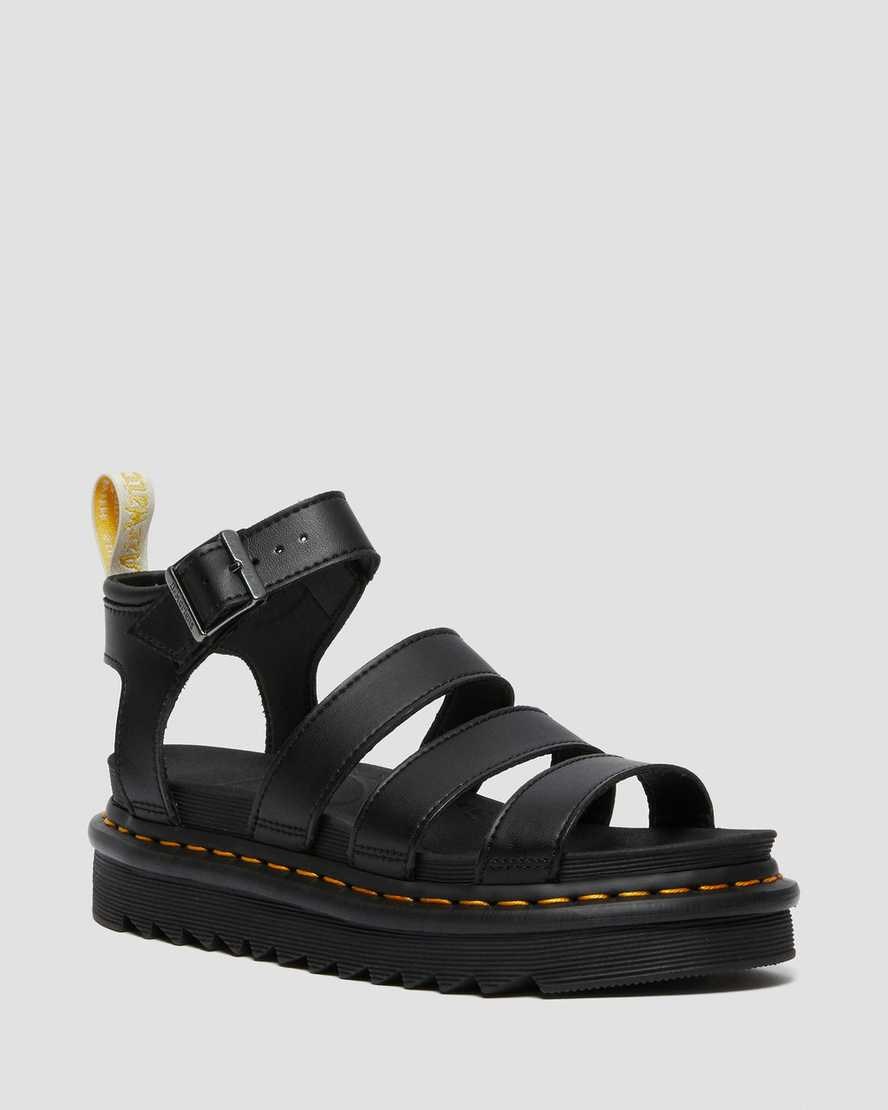 Black Felix Rub Off Women's Dr Martens Vegan Blaire Felix Gladiator Sandals | 846273-TBN