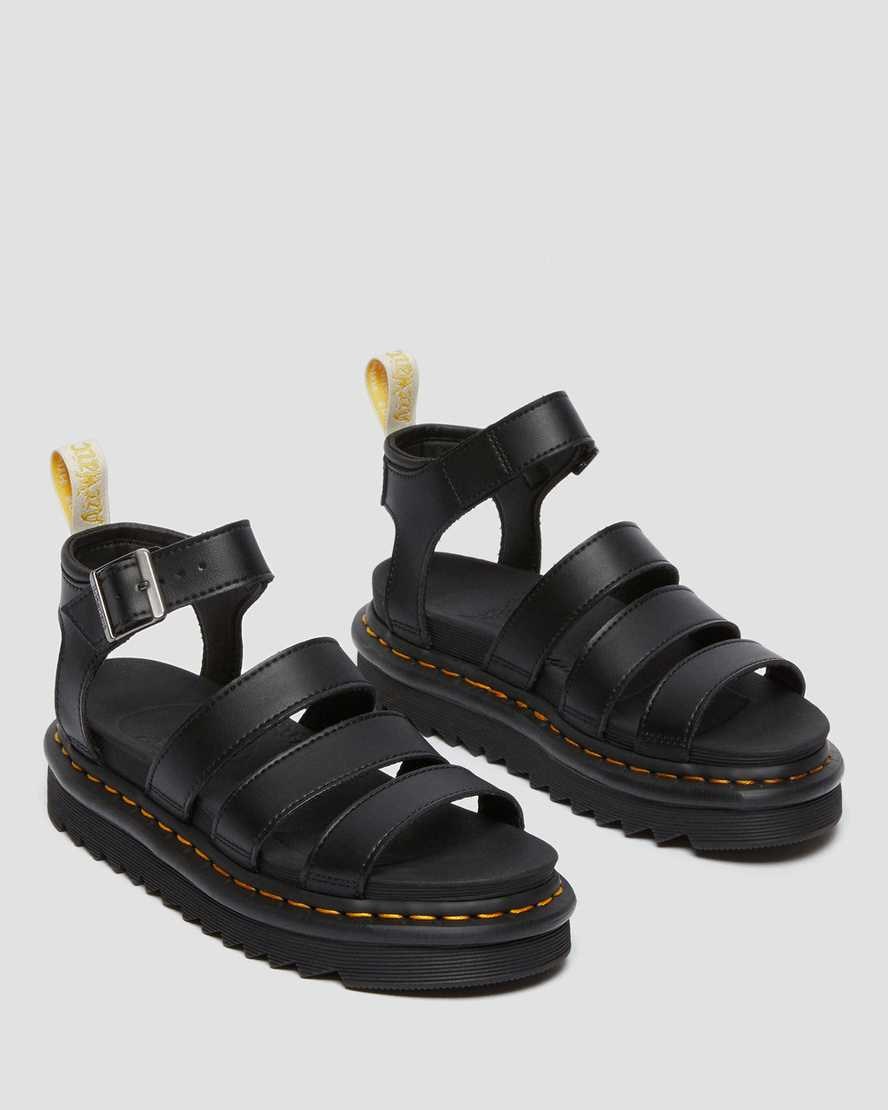 Black Felix Rub Off Women's Dr Martens Vegan Blaire Felix Gladiator Sandals | 846273-TBN