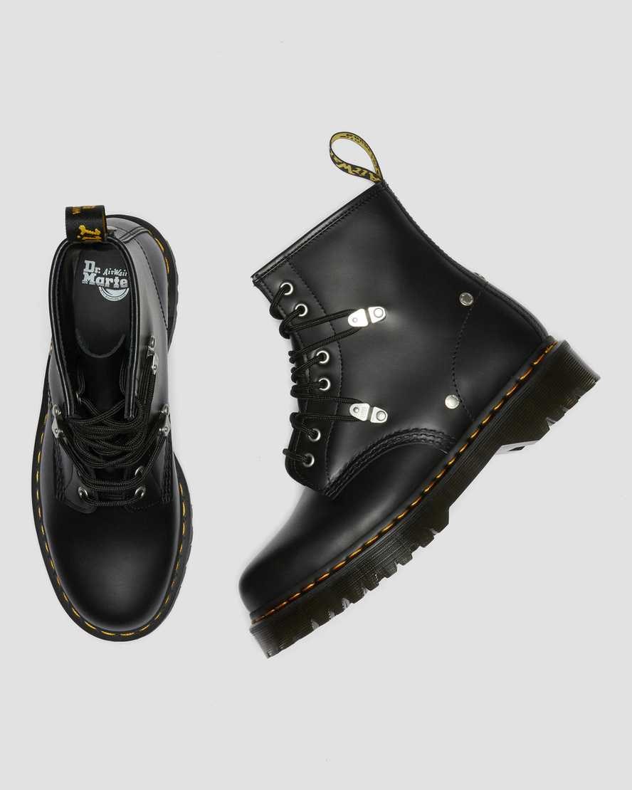 Black Fine Haircell Men's Dr Martens 1460 Bex Stud Leather Lace Up Boots | 517294-OFN