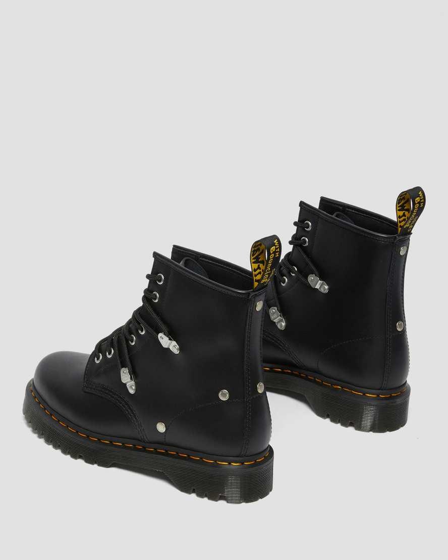 Black Fine Haircell Women's Dr Martens 1460 Bex Stud Leather Lace Up Boots | 413678-YXG